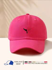1 pièce Casquette de baseball unisexe avec imprimé minimaliste de tête de taureau, chapeau de soleil, chapeau de sport décontracté pour homme et femme, adapté aux déplacements quotidiens