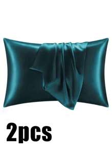Luxurious Silky Soft Pillowcase - Breathable Skin-Friendly Cool Feel, Solid Color With Envelope Closure - Machine Washable Bedding Washed Silk Pillowcase Single Ice Silk Satin Silk Faux Silk Pillowcase Christmas Gift