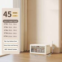 Multilayer (5/4/3/2/1) Freestanding Baby Wardrobe, Thick Infant Storage Cabinet, Household Snack & Clothes Organizer Box, Kids Mini Closet