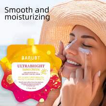 BARUBT 男女通用防晒霜 SPF50 PA+++，矿物锌和钛广谱防护，无香料，适合所有肤质，50ml 袋装，NaOH 配方，适合旅行，轻薄遮瑕 - 黃色 - 查看 7