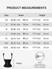 1pc Adjustable Zipper Waist Trainer, Double Compression Waist Belt With Steel Boning - Black - View 5