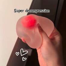 1pc Strawberry Mochi Squeeze Toy, Stress Relief, Moldable, High-Aesthetic, Translucent, Party Favor