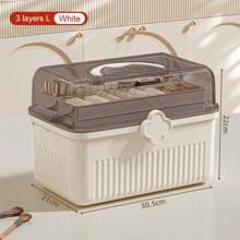 3 Layers Makeup Storage Organizer Large Capacity Skincare Organiser Storage Box For Lipstick Eyeshadow Cosmetic Organizer