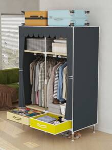 This Wardrobe Has A Width Of 39.37 Inches, Which Is Approximately 100 Cm. It Can Be Quickly Assembled Without Tools, Usually With Detailed Instructions. It Is Also Easy To Disassemble, Making It Convenient To Move And Store. The Fabric Parts Can Be Cleaned Regularly To Maintain Cleanliness.