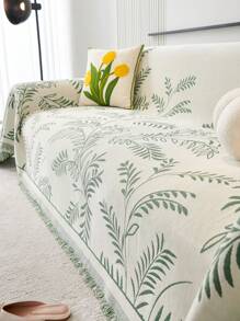 1pc Chenille Tassel Sofa Cover, Anti-Slip, Dust-Proof, Scratch Resistant, Decorative Sofa Protector, Suitable For Living Room, Bedroom, Office, Car, Pet Friendly, Fits 1 Seat, 2 Seat, 3 Seat, 4 Seat, L-Shaped Sofa, All Seasons