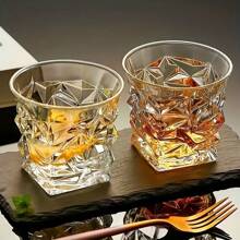 1/6pcs 300ml Whiskey Glasses - Whiskey Stones Gift, Scotch Bourbon Whisky Glass Gift For Men, Best Drinking Gifts For Men Dad Husband Birthday Father's Day Groomsmen Gifts(1pc/6pcs)