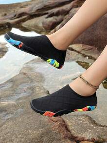 Women's Outdoor Water Shoes, Quick-Dry Beach Shoes, Non-Slip Tidal Pool River Fishing Swimming Lightweight And Breathable - Black Embossed - View 5