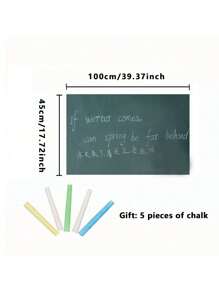 1 Roll Of Children's Graffiti Blackboard Wall Stickers, Removable, Erasable And Tearable Office Teaching Green Board Wall Stickers Blackboard Wallpaper Whiteboard Stickers, Free Five Colors Of Chalk, Durable Dry Erase Waterproof Self-Adhesive Wallpaper Message Board, Suitable For Office, School, Home