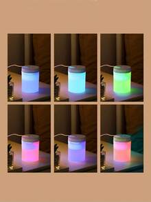 1pc Mini USB Ultrasonic Humidifier With Atmosphere Light, Portable Quiet Mist Maker Humidifier For Car Home Office, USB Powered Air Humidifier, Essential Oil Diffuser