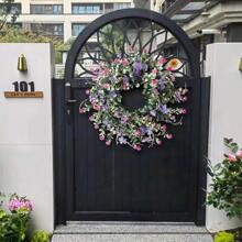 1 Stück künstlicher Blumenkranz, Design mit lila Texas Wildblumen, Dekoration für Zuhause, Garten, Unabhängigkeitstag