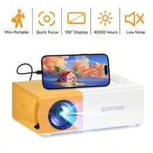 Mini Projector, Mirroring Version, Home Cinema, Classic Power Supply, Vintage Movie Watching, Support 20-80 Inches, Compatible With USB/AV/TF/Smartphone, USB Powered, Festival Gift - Multicolor - View 9