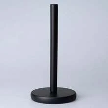 Matte Black /Gold Paper Towel Holder Countertop, Kitchen Paper Roll Holder Stand With Weighted Base Heavy For Standard Or Gaint Rolls Stainless Steel Matte Black Gold Paper Towel Holder Free-Standing Kitchen Roll Holder - Black - View 5