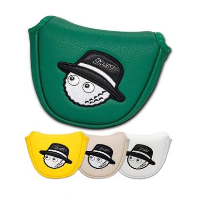 Viele Stile Mode Anglerhut PU-Leder Stickerei Logo Golf Club Mallet Kopfabdeckung Blade Putter Kopfabdeckung mit Magnetverschluss