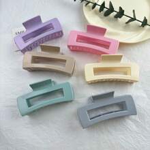 1/4/8/10 Stücke zufällige Farbe 10,5 cm große quadratische leichte Kunststoff Haarspangen, modisches vielseitiges Design, eleganter minimalistischer Stil, einfarbige Haaraccessoires geeignet für den täglichen Gebrauch, Outdoor Strand Reisen, Lässig, Partys, Pendeln, Urlaub, Frisuren, Gesichtswäsche, Baden, Make-up, Kleidung & Accessoires Kombination, Kopfbedeckungen, Accessoires, Haarspangen Haarklammern Klemmclips Haarklammern Haargreifer Haarclips