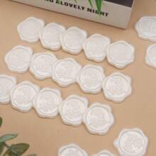 25 PCS Eucalyptus Wax Seal Stickers Self Adhesive Rosemary Envelope Wax Seal Stickers Vintage Embossed Wedding Invitation Envelope Stickers