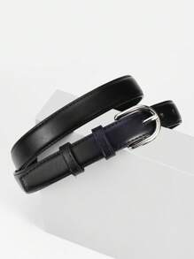 1/2 piezas Cinturón 2025 Nuevo Cinturón de mujer casual y versátil de alta gama que combina con pantalones, vaqueros, hebilla plateada, bolsillo, verano, escuela, otoño, Halloween