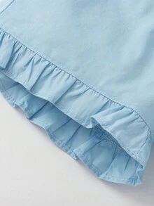 Balabala Children's Set Girls' Short Sleeve Two Pieces Set 2025 Fresh Cute - White and Blue - View 6