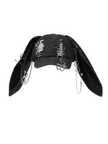 DareSee 1pc Women's New Y2K Distressed Rabbit Ear Baseball Cap, Punk Street Hip Hop Style Snapback Hat MusicFest Y2KFest Back To School Autumn Christmas Christmas Winter Christmas Gifts
