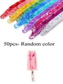 50/20/5pcs Reusable Vibrant Acrylic Popsicle Sticks, Reusable Ice Cream/Popsicle Makers, Back-To-School Essentials For Students, For Popsicle Molds, Cake Pops, Candy Desert DIY Crafts, Summer Cooling DIY Tools, Home, Outdoors, Shops, Schools, Restaurants Freezer & Kitchen Accessories - Multicolor - View 11