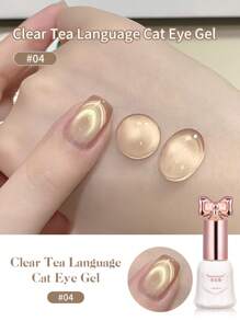 SHANGFEIYA 10ml Sommerklar Katzenaugen Nagellack Gel 2025 Neu Pop Dopamin Porzellanweiß Glasperlen Katzenaugen Gel für Mädchen 1 Stück/6Stück