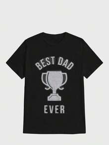 Para hombre,Camisa para Hombre con Tema de "Best Dad Ever": Estilo Familiar y Elogioso,Camiseta casual de cuello redondo y manga corta con estampado,adecuada para uso diario en primavera y verano,unisex - Negro - Ver 1