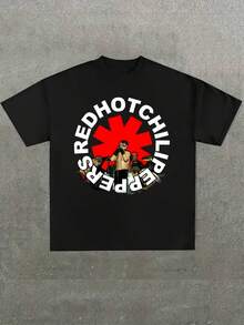 Para hombre,Camisa con Tema de la Banda Red Hot Chili Peppers: Estilo Musical y Moderno,Camiseta casual de cuello redondo y manga corta con estampado,adecuada para uso diario en primavera y verano,unisex - Negro - Ver 1