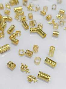 40pcs Bohemian Style Metal Open Hair Rings, Stylish French Hair Clips Accessories For Fashionable Girls,Hair Barrettes