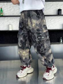 Boys' Lightweight Loose Fit Ice Silk Drawstring Pants, Summer - Multicolor - View 2