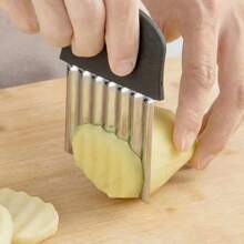 1 Stück Spiralkartoffelschneider, multifunktionaler handgehaltener Gemüseschneider, Edelstahl Windmühlen Kartoffelschneider, wellige Kartoffel-Chip-Messer für die Küche