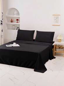 Juego de cama de tres piezas, de varios tamaños (90/105/135/150/180/200) y colores, conjunto de suave y sin estampados, ropa de cama moderna y sencilla, sábanas de un solo color, textil hogareño, color puro que no se descolora ni pierde brillo.