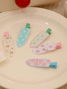 5件套可爱碎花小熊无缝亚克力鸭嘴夹刘海发夹,适合女性,秋季,旅行,美发工具,配饰,秋季,女士,旅行,女士,发饰,美发工具,美容配饰,礼物,旅行,送给女士的礼物,送给女士的礼物,圣诞礼物,礼物,送给女士的礼物,礼物,成人,成人圣诞礼物,女士配饰,圣诞礼物,成人发饰,送给女士的礼物创意,女士美容礼物,花朵发夹优雅爪夹 - 彩色 - 查看 5