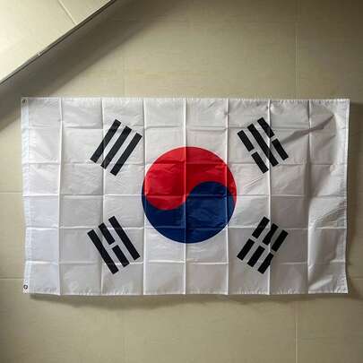 1 buc/3*5ft Steag Coreea de Sud, 5.5*8.2 inch/20 buc/20 de picioare Steag Coreean din șnur, potrivit pentru jocuri cu mingea, fani, evenimente, exterior, parade, concursuri, petreceri Grădini, camere de zi, dormitoare Decorare interioară