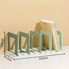 Organizador de Mesa Modular Desmontável com 4 Prateleiras, Prateleira de Exibição e Armazenamento, Verde Gradiente