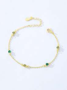 Pulseiras de corrente ajustável de zircônia colorida de prata esterlina 925 da moda para mulheres, joias para festa de aniversário, presente