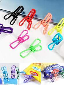 5/10/20/30个装，彩色金属封口夹，多用途可重复使用收纳夹，适用于面包、密封袋、衣物、文件等。 - 彩色 - 查看 2