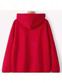 Sweatshirt Cold Weather Plus Size Kangaroo Print Brooklyn Ny Casual Street UNISEX G1 To G5 - 紅色 - 查看 3