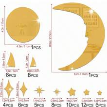 1pc Removable 3D Acrylic Mirror Surface Crystal Moon And Stars Wall Sticker, Home Decor Art Wall Decal, Suitable For Children Bedroom, Boys Girls Room, Ceiling, Bathroom, TV Background Wall Decor Room Decor Stickers Personalised Stickers - Multicolor - View 3