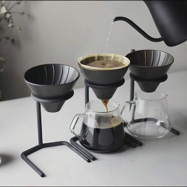 Hand Brewed Coffee Pot Complete Set, Utensils Filter Cup Paper, Home Entry Brewing Coffee, Stand Glass Sharing Pot, Portable Coffee Pot, Suitable For Home, Office, Outdoor Use