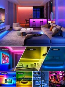 1 szt. Taśmy LED z kontrolą dźwięku, z 20-klawiszowym pilotem, elastyczne zastosowanie, regulowany kolor, bardzo łatwe w instalacji, do sypialni, sufitu, świateł nastrojowych na imprezę, świateł nastrojowych na święta, prezentów świątecznych