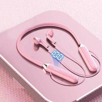 Nackenbügel-Bluetooth-Kopfhörer 5.3 mit sehr langer Standby-Zeit, stereo, geräuschreduzierend, Sportkopfhörer mit digitaler Anzeige und 200mAh