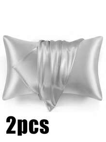 Luxurious Silky Soft Pillowcase - Breathable Skin-Friendly Cool Feel, Solid Color With Envelope Closure - Machine Washable Bedding Washed Silk Pillowcase Single Ice Silk Satin Silk Faux Silk Pillowcase Christmas Gift