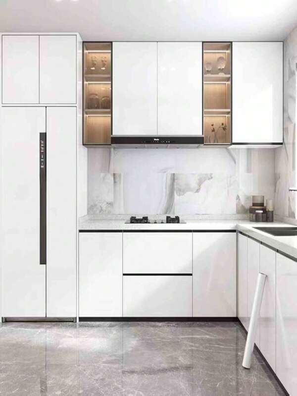 Simple Elegant Pearlescent Self-Adhesive Wall Sticker For Kitchen Decor