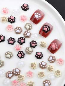 30 pezzi Deliziosi charm per unghie con impronte di gatto, decorazioni semitrasparen ti piatte per unghie fai-da-te, decorazioni per unghie prive di alcool, per design unghie acriliche fai-da-te, set di decorazioni metalliche di stile premium Y2k per unghie, forniture per unghie fai-da-te, charm per unghie, gemme per unghie, kit per unghie, accessori per salone di unghie, elementi essenziali per tecnici di unghie