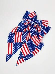 1 件装女士美国国旗蝴蝶结发夹发饰适用于独立日派对装饰爪夹发夹发夹 - 彩色 - 查看 3
