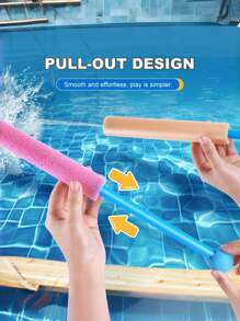 4/6pcs Water Blaster Foam Blaster Toy Gun, Super Soaker Foaming Blasting Toy With Plastic Handle, Summer Outdoor Swimming Pool, Backyard, Beach Water Fighting Toy, Hawaii Party Supplies - Random Color