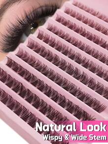 Juego de extensiones de pestañas DIY con 1216 piezas/440 piezas/392 piezas/384 piezas/120 piezas/72 piezas de mechones de pestañas individuales en forma de D de colores variados, de 9-18 mm de ancho, de aspecto natural, denso, resistente al agua y súper ligero. Para uso en casa o en movimiento para la vida diaria, fiestas, viajes, festivales de música y el Día de la Madre.