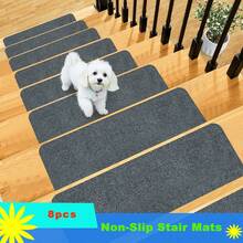 4/8/15件套室内楼梯踏板，楼梯垫，自粘防滑楼梯踏板，柔软舒适楼梯地毯，防滑楼梯踏板，适用于木质楼梯，可机洗，易于维护，易于粘贴 - 彩色 - 查看 32