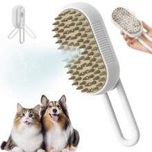4 em 1 Escova a Vapor para Massagem, Limpeza, Desembaraçar e Pentear Pets, Pente Multifuncional para Remoção de Pelos de Gato e Cachorro, Escova para Gato, Escova a Vapor para Gato, Escovas Antiestáticas para Gato, Escova a Vapor Recarregável para Gato, Pente de Massagem para Grooming de Pets, Escova a Vapor para Gato, Cabeça de Escova de Silicone Autolimpante, Manuseio Ergonômico de 360°