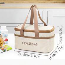 1pc Insulated Lunch Bag Lunch Box Tote Bag, High Aesthetic Lunch Carry Bag With Aluminum Foil Lunch Box Compartment For Office
