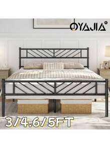 OYAJIA Full Bed Frame-Classic Metal Platform Bed Frame,Mattress Foundation With Steel Slat Support,Under Foundation Storage,No Box Spring Needed, Easy Assembly, Full Size